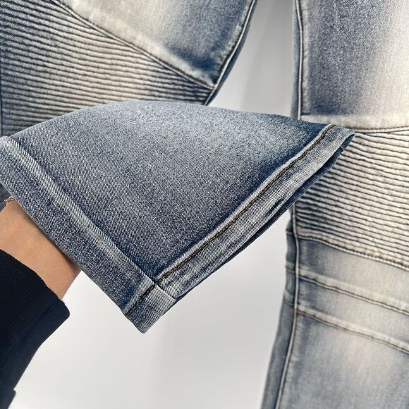 XRAY Jeans Men’s Light Wash Moto Biker Slim Stretch Skinny Denim Jeans 34/30 - Picture 7 of 16